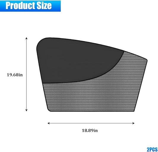 2PCS Car Window Shade, Magnetic Double Layer Vehicle Side Front Window Sunshade Privacy Curtain Keep Interior Cool, Automotive Sun Shield UV Blocker for Baby, Universal for Vehicles - Image 2