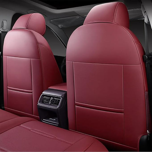 CocheFamilia CRV Seat Covers Custom Fit for Honda CRV 2023 2024 2025 2026 Leather Car Seat Cover Full Set for Trucks SUV,Waterproof Car Seat Cushion,Faux Leather (Burgundy) - Image 2