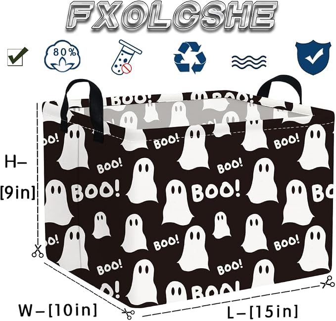 Halloween Boo Horror basket,Empty Halloween basket,Horror and thriller decor,Trick or Treat Box for Boys and Girls,Horror decor(Boo Ghost) - Image 7