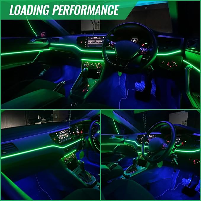 Acrylic Ambient Lighting Car Interior Kit, 4 in 1 Dream Color Acrylic Led Strips Fiber Optic Lights with APP, 116 inches USB Flexible Neon Music Sync 16 Million Colors Dashboard Center Console Lights - Image 9