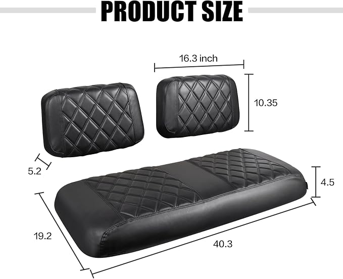 NOKINS Golf Cart Diamond Front Seat Covers for Club Car DS Pre-2000 | Durable Vinyl Build;UV Resistant;All-Weather Protection - Image 6