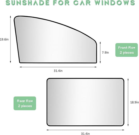 4 PCS Car Window Shades, Magnetic Vehicle Side Window Cover for Light Blocking & UV Protection, Full Blackout Front Rear Windows Privacy Covers for Camping Traveling Napping (Silver) - Image 2