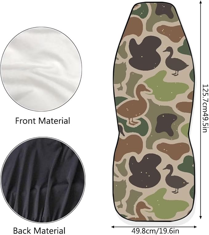 Duck Camo Car Seat Covers 2 Pcs Automobile Front Seat Covers Breathable Protection Interior Accessories Anti-Slip Back Fabric Compatible with Most Cars,SUV,Sedan - Image 7