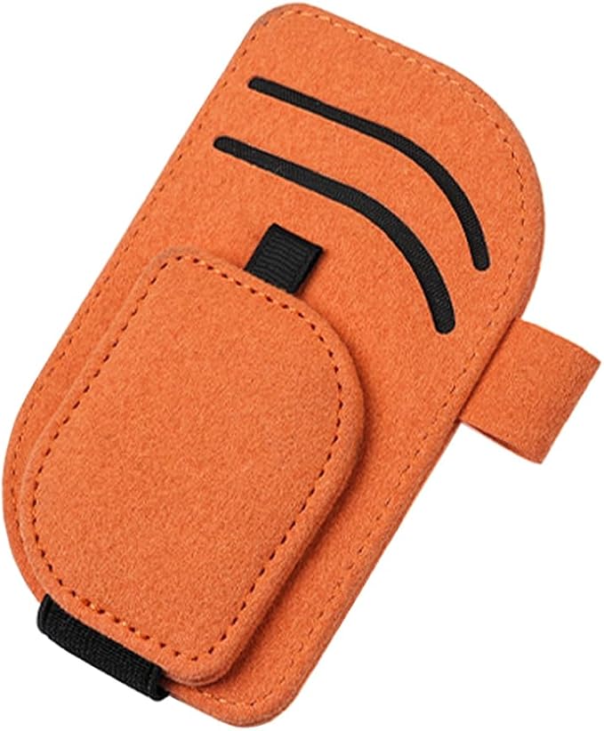 Car Sun Visor Organizer, Multi-Pocket Vehicle Sunglass Card Holder with Pen Slot, Automotive Interior Sunshade Glasses Storage Organizer, Universal Fit (Orange) - Image 7