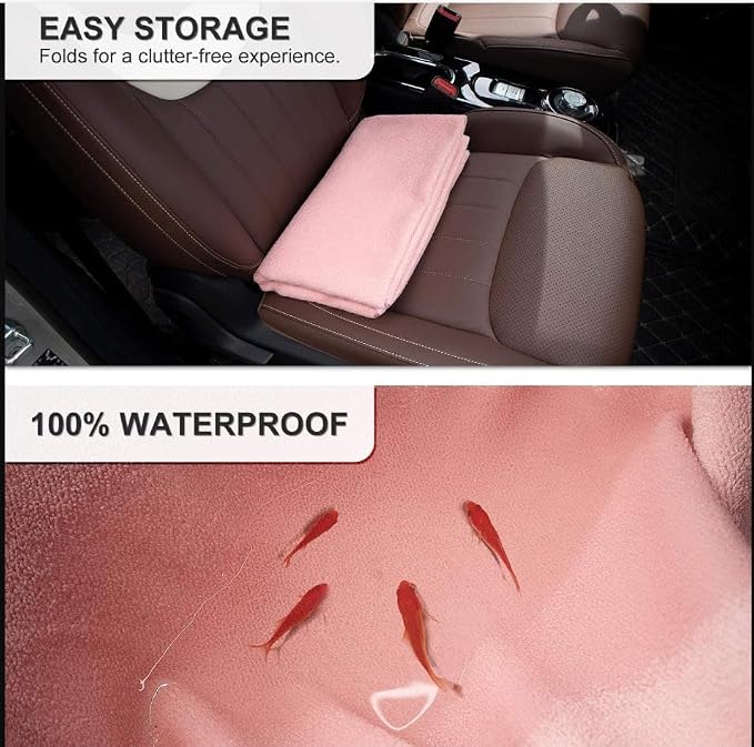 Waterproof Sweat Towel Car Seat Cover Sweat Carseat Protector,Perfect for Universal Anti-Slip Car Truck SUV Seat, Great for Post Gym Workout, Running, Swimming, Beach and Hiking (Pink) - Image 6