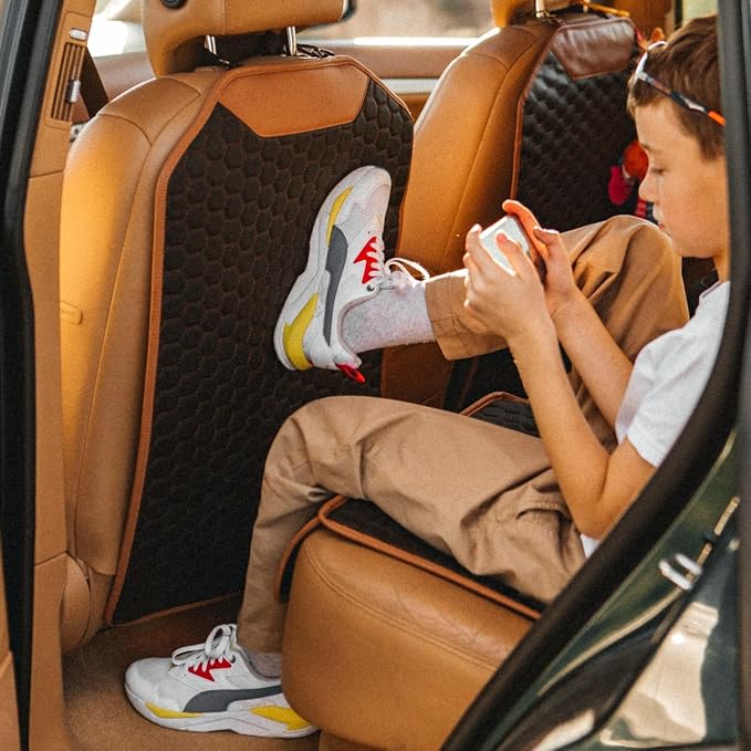 Set Seat Back Organizer & Car Seat Protector Hexy Waterproof & Non-Slip Protector for Child Car Cushion for Leather and Fabric Seats (Hexy Set 2) - Image 9