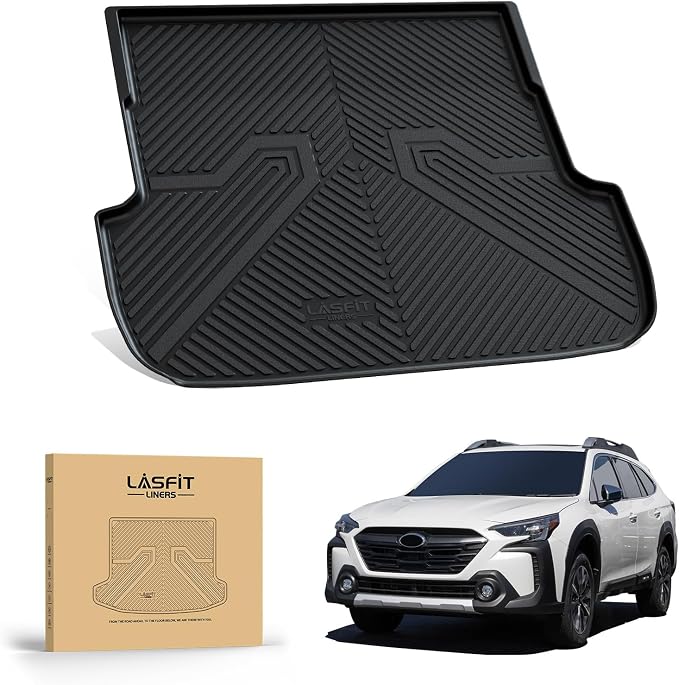 LASFIT Cargo Mat for Subaru Outback 2020-2025 | All Weather Custom Fit Anti-Slip Pet Friendly Easy Clean TPE Trunk Mat Cargo Tray Liner Accessories, Black - Image 9