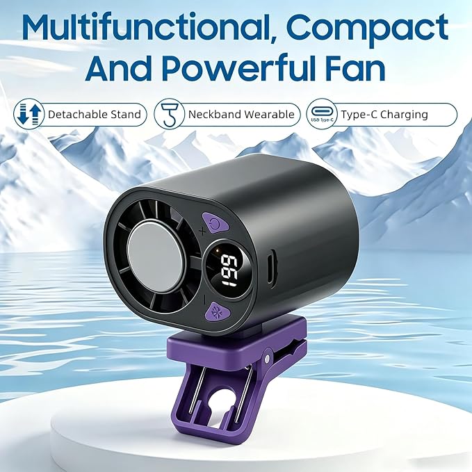 New Upgraded Car Clip on Air Conditioner Fan, Portable Air Conditioners for Cars, Mini Rotatable Fan, USB Rechargeable, 199 Speed Silent Mini Bladeless Fans, Car Clip on Air Conditioner (Black) - Image 9