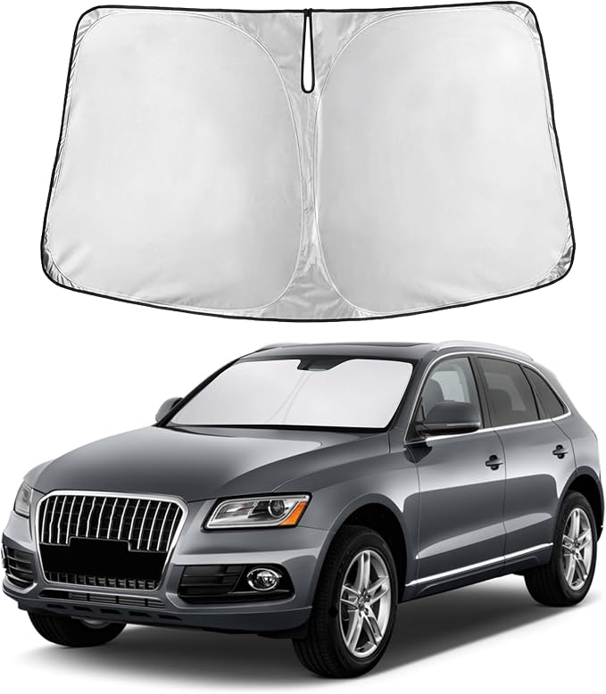 Autovir Windshield Sun Shade Fit for 2009-2015 2016 2017 Audi Q5 | Sunshade, Front Car Window Shades Sun Visor, Blocks UV Rays & Heat, Car Accessories by Autovir