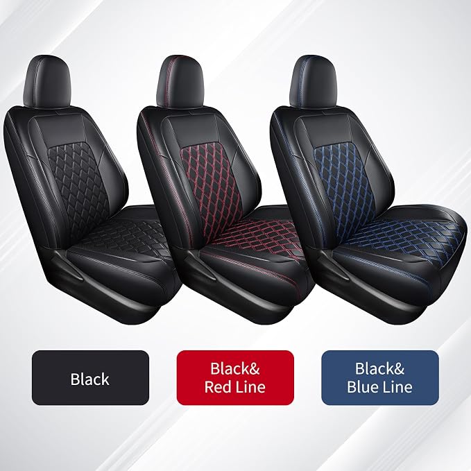 Huidasource Custom Fit RAV4 Car Seat Covers Front&Rear Full Set, Waterproof Leather Car Seat Protector Covers Fit for 2013-2018 Toyota Rav4 XLE LE XLE Premium Limited (Not for Hybrid, Black&Blue) - Image 9