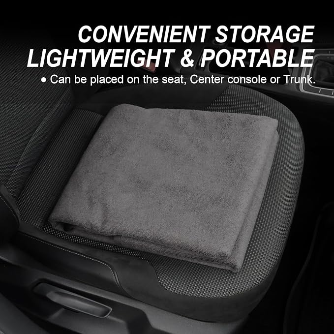 Sweat Towel Car Seat Cover Protector Front Seats for Gym Workout, Running, Swimming, Beach and Hiking, Waterproof Universal Seat Cover for Car, Trucks, Van & SUV (1, Pure Grey, Rear Seat) - Image 6