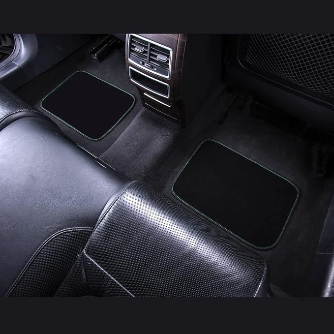 CAR PASS Embroidery Butterfly Car Floor Mats, Green Carpet Floor mats with Heel Pad, Universal Fit for Suvs,Sedans,Trucks,Cars, Set of 4 (Black and Green) - Image 9