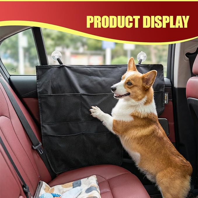 2PCS Car Door Protector for Dogs, Washable Car Back Seat Side Protector with Storage Mesh Pockets, Anti-Scratch Auto Interior Door Cover for Cars, SUVs, Trucks (Black) - Image 6