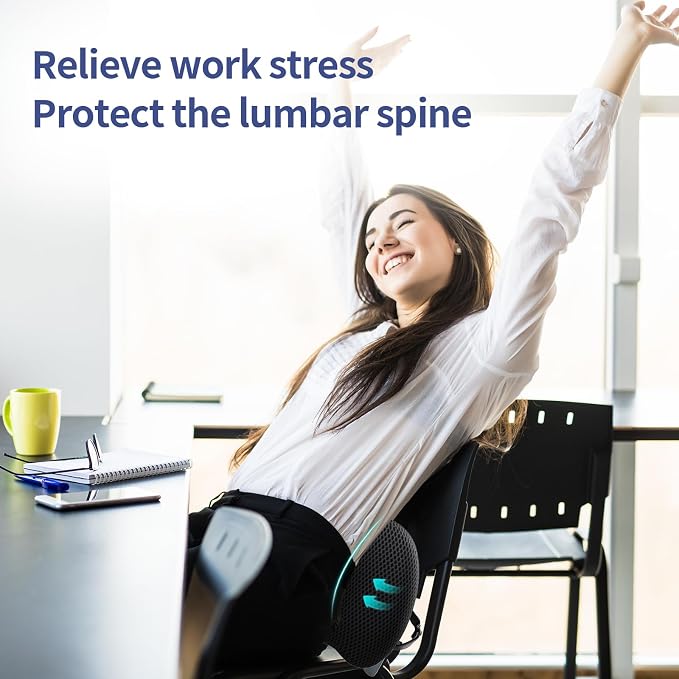 Lumbar Support Pillow for Office Chair, Memory Foam Car Back Cushion | Lumbar Pillow Lower Back with 4d Mesh Cover Adjustable Straps, Ergonomic Chair Back Pillow for Office, Car, Gaming Chairs - Image 8