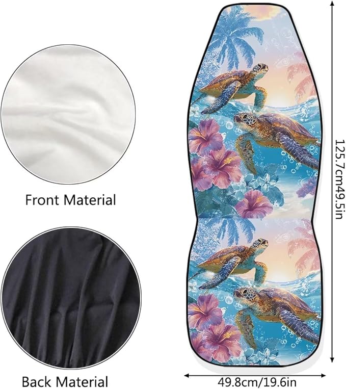 Sea Turtle Car Front Seat Covers 2 Pcs Anti-Slip Hawaiian Car Seat Cover Protector Front Seats Comfortable Protection Interior Accessories Suitable for Most Cars,SUV,Sedan - Image 7
