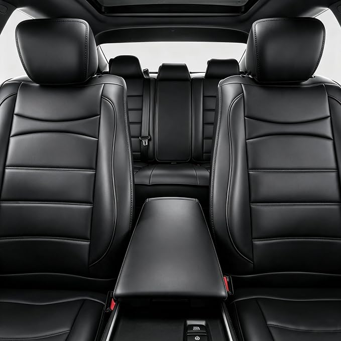 IKABEVEM Car Seat Covers Custom Fit for Honda Accord 2018-2022 Full Set | Waterproof Faux Leather,Scratch Resistant,Fully Wrapped,Easy to Install & Wipe Clean,Black Interior Seat Protector - Image 9
