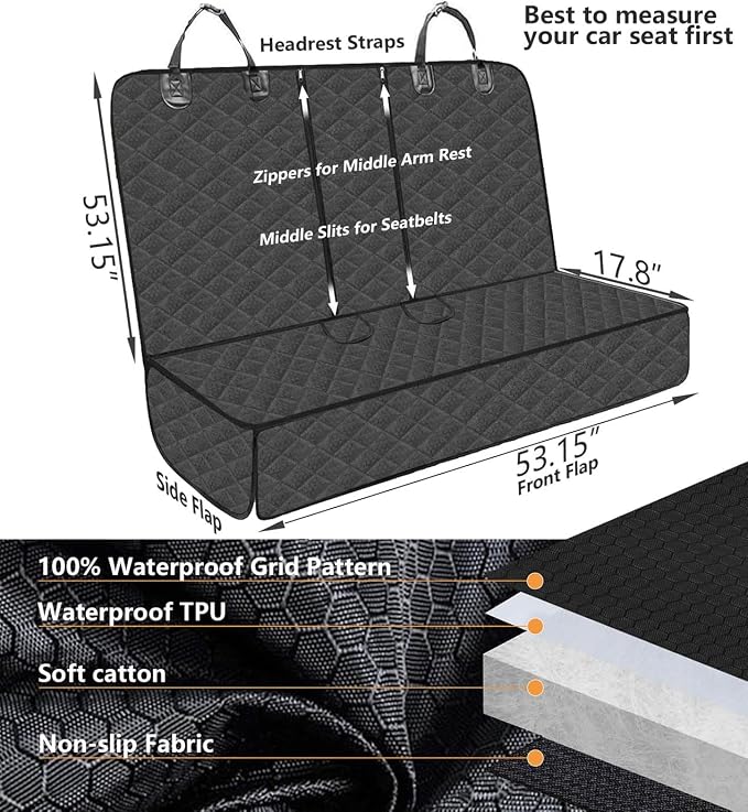 for Model Y/3 Tesla Dog Rear Seat Cover Protector Waterproof Wear-Resistant | Pet Back Seat Kick Mat Protector|Easy To Clean & Install|Non-Slip For Child Kids Seat Cushion Protection - Image 9