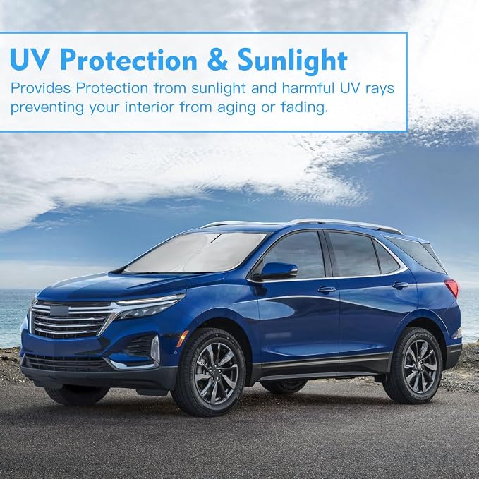 Windshield Sun Shade Car Sunshade Accessories for Chevy Equinox 2018-2026 | HOHUIGO Front Window Screen Shade Foldable Sun Visor UV Protector Heat Shield for Chevrolet Equinox Cover Keep Car Cooler - Image 7