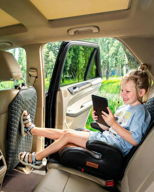 Set Seat Back Organizer & Car Seat Protector Hexy Waterproof & Non-Slip Protector for Child Car Cushion for Leather and Fabric Seats (Black 2pcs) - Image 2