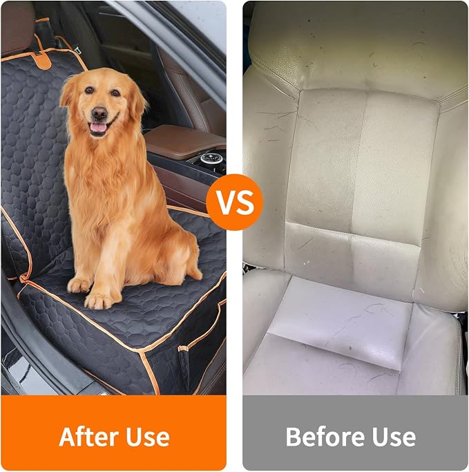 1 Pack Front Seat Car Cover, Waterproof Dog Car Seat Cover, Non-Slip & Scratch-Proof, Pet Car Seat Protector with Side Flaps and Storage Pocket, Car Seat Cover for Most Cars, Trucks and SUVs - Image 8
