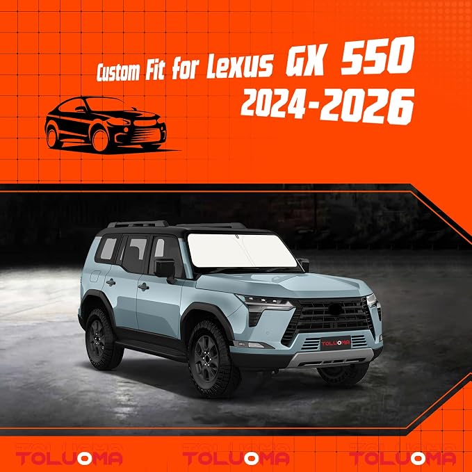 Custom Fit Windshield Sun Shade for Le-xus GX 550 2024-2025 - Full Coverage, 210T Reflective Fabric, Double-Layer Design - Blocks 99% UV Rays, Keeps Car Cool, Easy to Install and Store - Image 7