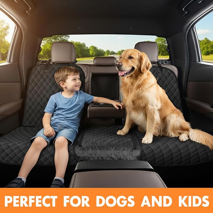 NECKORY Dog Car Seat Cover for Back Seat, Fits Cars/SUVs/Trucks, S-Black - Image 8