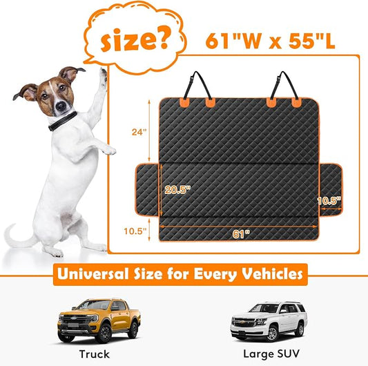 MIXJOY Truck Back Seat Cover for Dogs, Waterproof Pet Seat Covers for Trucks, Dog Cover for Truck Back Seat, Nonslip Pet Bench Seat Cover for Ford F150 F250 F350/Chevrolet Silverado/GMC/Ram - Image 2