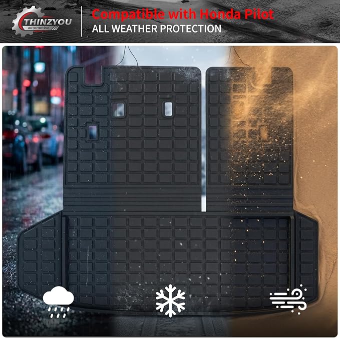 Trunk Mat with Backrest Mat for 2023-2026 Honda Pilot | Cargo Mat Cargo Liner Trunk Liner Back Seat Cover Protector TPE All Weather 2025 Pilot Accessories - Image 9
