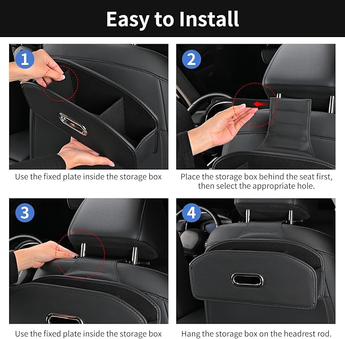 Backseat Seat Car Organizer, Multifunctional Adjustable Car Organizers and Storage, Universal Car Seat Organizer, Car Tissue Organizer with Cup Holder, Black - Image 6