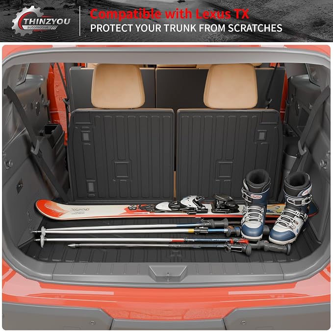 Floor Mats for 2024 2025 2026 Lexus TX350 TX500h TX550h+ | 6&7 Seats Trunk Mat Cargo Mat Cargo Liner TPE Back Seat Cover All Weather TX Accessories - Image 9
