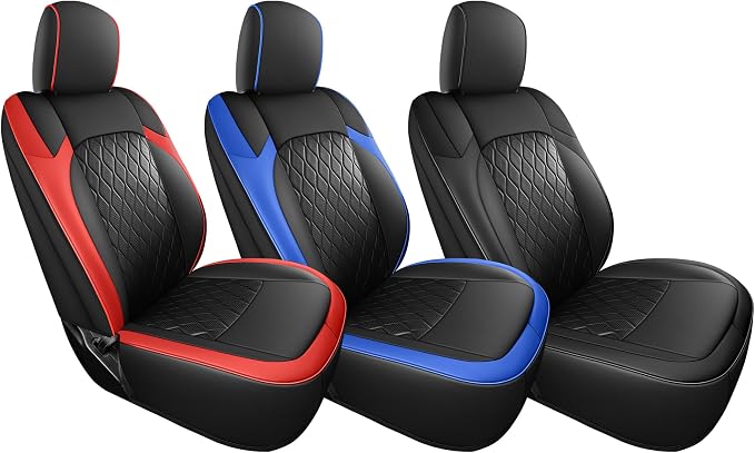 Coverado Seat Covers 4 Door for Jeep Wrangler, 2PCS Leather Car Seat Cover for Jeep Wrangler Vehicle Accessories Custom Fit for 2018-2026 Jeep Wrangler Seat Covers 2-Door/4-Door(Red) - Image 7