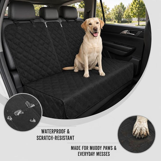 Dog Car Seat Protector, Back Seat Cover for Dogs, SUV & Car Seat Covers 52" | Fits small cars & subcompact SUVs; protects rear bench and car interior from pet hair, kid spills, baby boy messes, and dirt. - Image 2