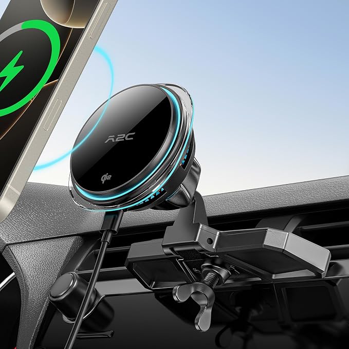 A2C Qi2 15W Wireless Car Charger CD Mount for MagSafe CD Slot | Air Vent | Magnetic Wireless Charger Phone Holder with TEC Thermoelectric Cooler, Fast Charging for iPhone 17 16 15 14 13 12 Series - Image 8