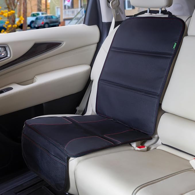 PIDO Car Seat Protector for Child Car Seat with Thick Padding, Black/Red | Waterproof, Non-Slip Backing, No Imprint, Carseat Protector Cover, Protect Leather Seats - Image 8