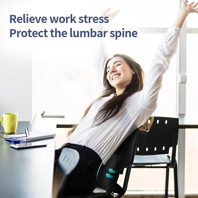 Lumbar Support Pillow for Office Chair, Memory Foam Car Back Cushion | Lumbar Pillow Lower Back with Adjustable Straps, Ergonomic Chair Back Pillow for Office, Car, Gaming Chairs and Bed - Image 8