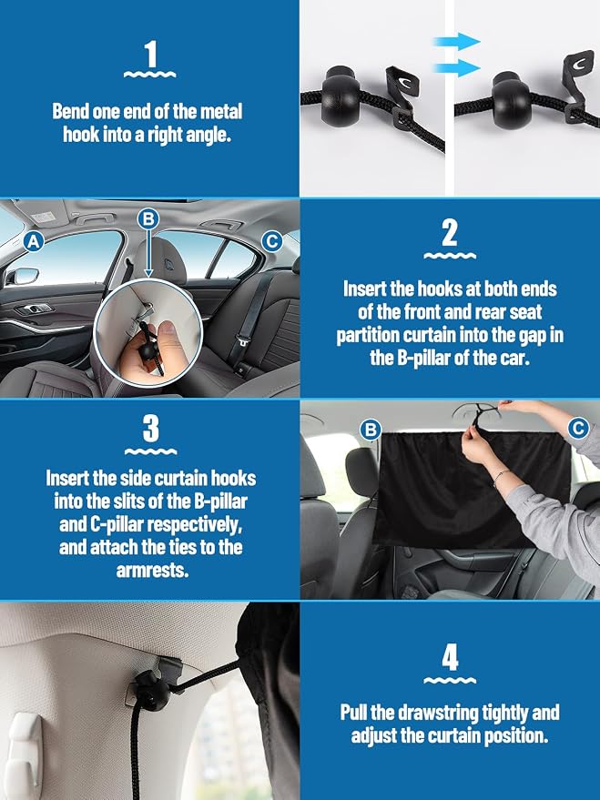 PAMASE Set of 3 Car Window Shades, 95% Light Blocking Sunshades | Wide Sedan SUV Accessories, for Kids, Baby, Travel, Camping, Nap, Sleeping - Image 7