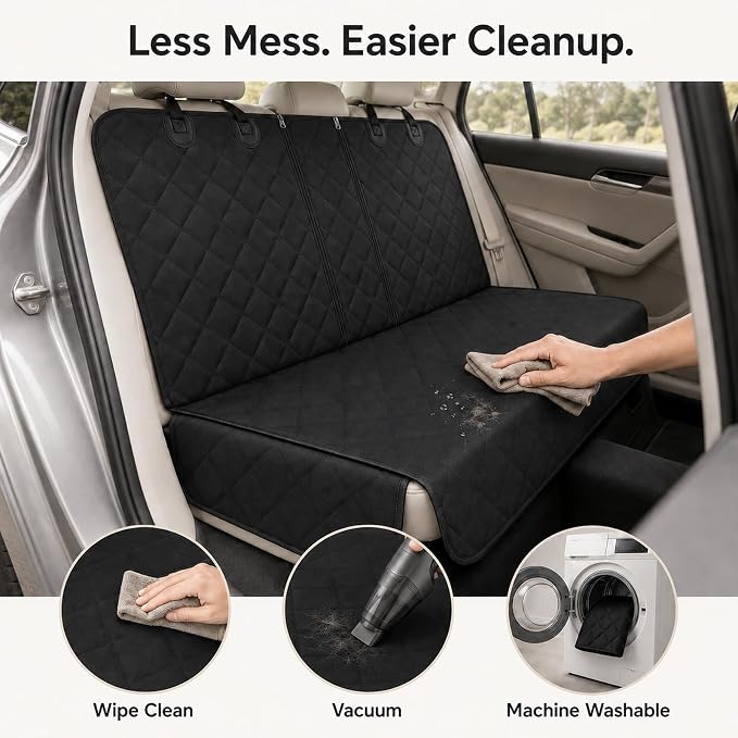 Dog Car Seat Protector, Back Seat Cover for Dogs, SUV & Car Seat Covers 62" | Fits large SUVs & full-size trucks; protects rear bench and car interior from pet hair, kid spills, baby boy mess and stains. - Image 8