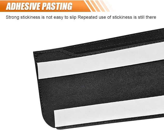 Car Seat Side Pocket Organizer, Multifunctional Mini Console Storage Bag for Phone, Keys, Sunglass, Wallet, PU Leather Tray Pouch Car Organizer Accessories for Seat, Door, Window, Console (Black) - Image 6