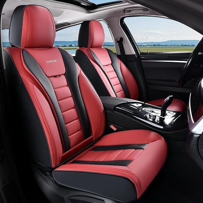 Coverado Car Seat Covers Full Set, Seat Covers for Cars, Front Seat Covers and Back Seat Cover Waterproof Leather Automotive Seat Cover, Universal Car Interior Protectors Cushion for Most Cars - Image 8