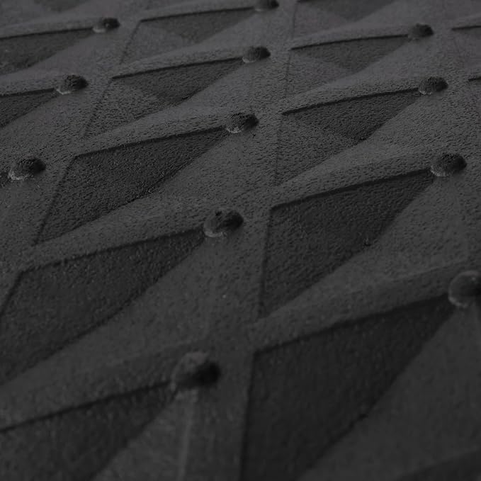 CAR PASS Black Rubber Car Mats, All-Weather Floor Mats Full Set Durable Anti-Slip 3D Rhombus Waterproof Automotive Pad Trim to Fit Liner Universal Fit for Sedan SUV Truck Van, 4 Pcs All Black Rubber - Image 8
