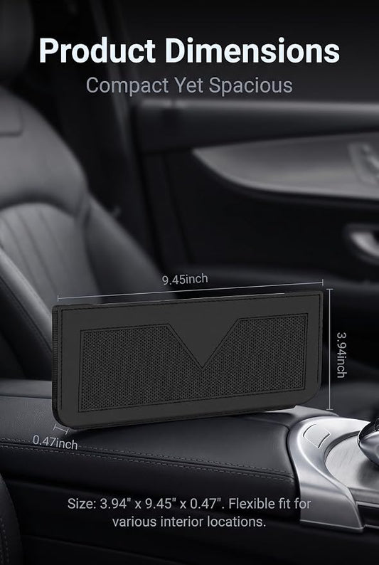 Car Storage Pocket, PU Leather Car Door Organizer for Console Seat Gap, Self Adhesive Small Car Pouch Organizer for Phone Keys Wallet Cards, Universal Vehicle Side Storage Bag (Black) - Image 2