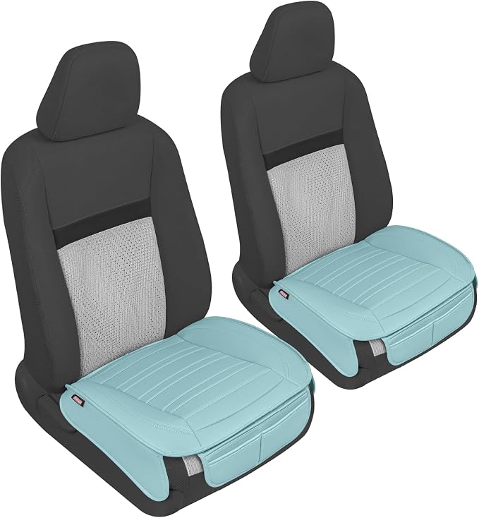Motor Trend Seat Covers for Cars Trucks SUV, Faux Leather 2-Pack Mint Padded Car Seat Covers with Storage Pockets, Premium Interior Car Seat Cover - Image 8