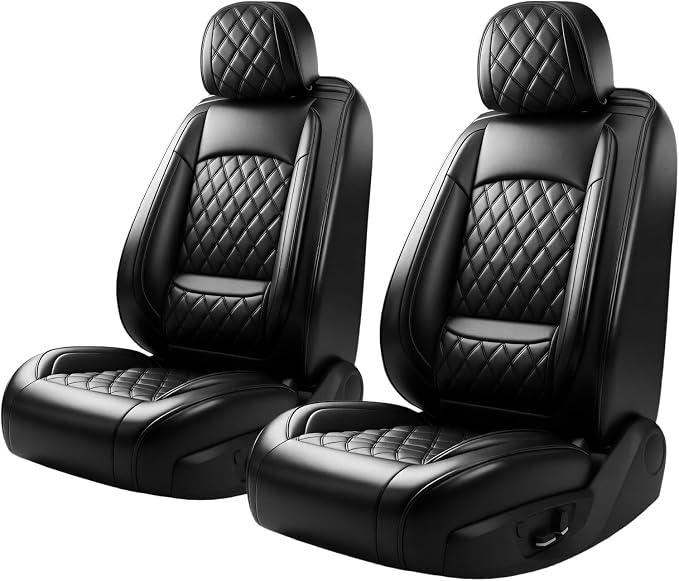 Fit Canyon Car Seat Covers for GMC Canyon 2015-2025 2026 - Luxury Leather, Anti-Slip, All-Weather, Waterproof & Breathable, Airbag Compatible, 2 Front Seats Only (Black) - Image 9