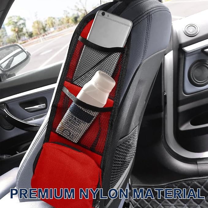 2PS Car Seat Side Organizer, Auto Seat Storage Hanging Bag, Multifunctional Vehicle Mesh Pocket Hold, Car Accessories Car Organizer Can Hold Phone, Wallet, Glasses for Most Cars - Image 7