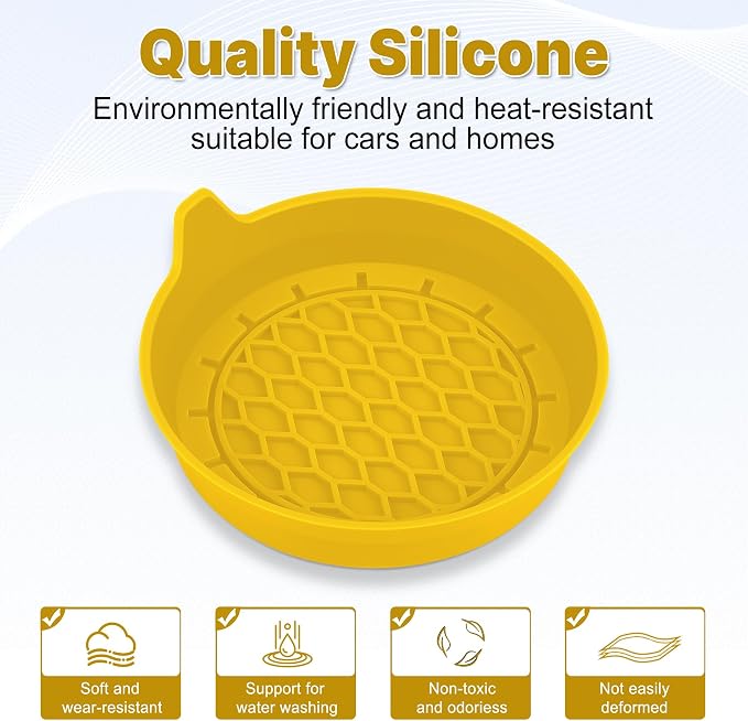 Car Cup Holder Coaster, Silicone Cup Holder Insert, Universal Non-Slip Cup Holders, Car Accessories Interior for Women and Man 4 Pack Yellow - Image 6