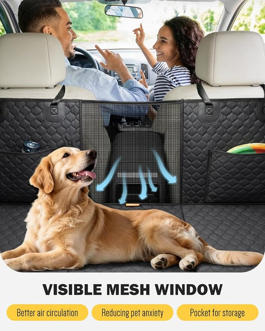 Dog Seat Cover for Back Seat, PU Dog Car Seat Cover Holds 420 lbs, Material Waterproof, Anti Scratch, Easy to Use and Clean, Hard Bottom Back Seat Extender for Dogs, Comfortable Car, SUV, Truck - Image 2