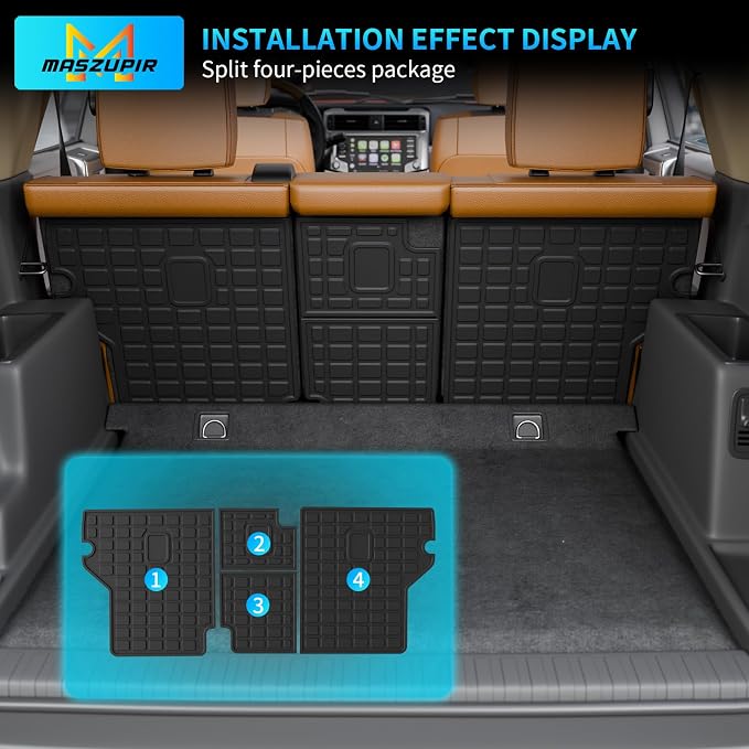 2nd Row Back Seat Cover for 2010-2024 Toyota 4 Runner 5 Seat | Fit W/O&with Sliding Tray, 2nd Row Seat Protector Kick Mat Backrest Mats Cargo Mat TPE All Weather 2023 4Runner Accessories - Image 7