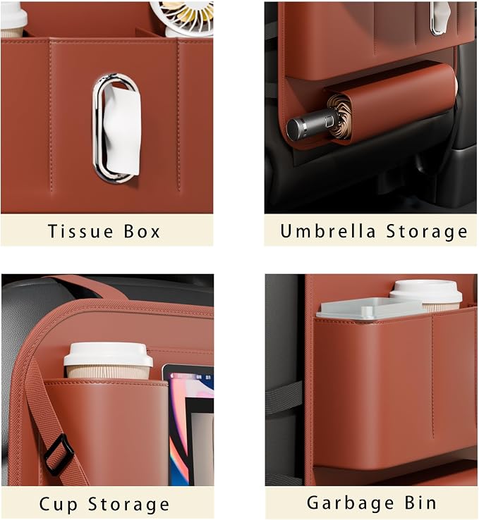 Backseat Car Organizer with Tray 1 Pack,Car Backseat Organizer with Foldable Table for Kids,Multifunctional Seat Back Organizer with Storage Pockets Car Storage Organizer (Black) - Image 6