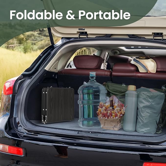 Titanker Folding Camping Table Small 2ft, Small Camp Table Portable with Side Racks & Storage Net, Folding Picnic Set, Portable Beach Table, Car Camping Essentials, Aluminum Light & Solid - Image 9