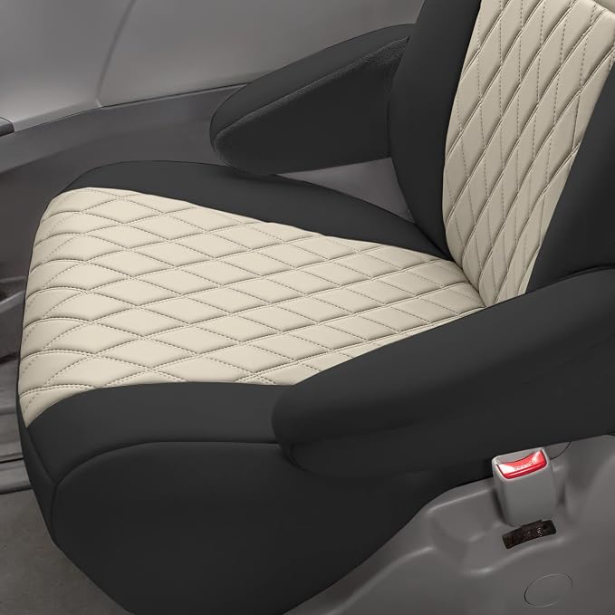FH Group Custom Fit Car Seat Covers Specifically Made for 2011-2020 Toyota Sienna 7 Seater with Ultraflex Neoprene Water Resistant Automotive Seat Covers - Full Set Beige - Image 11